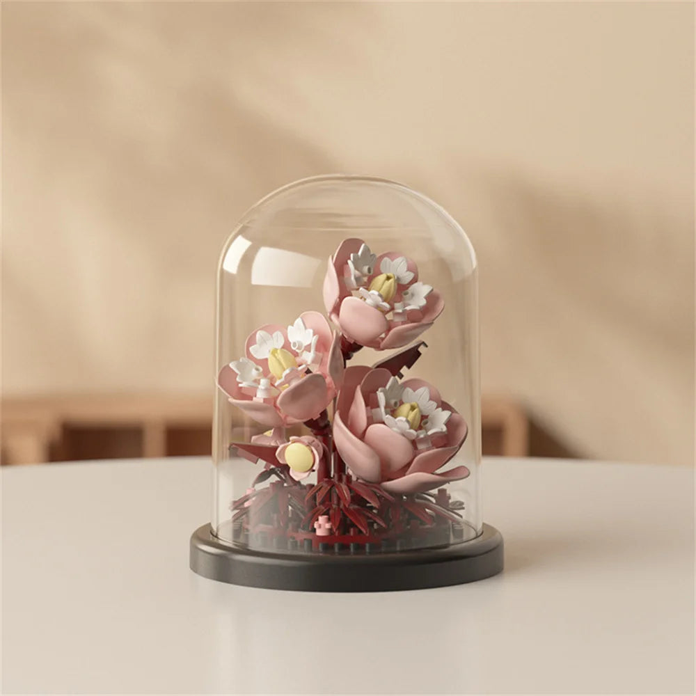 Minimalistyczny wieczny kwiat w szkle – romantyczna dekoracja domu